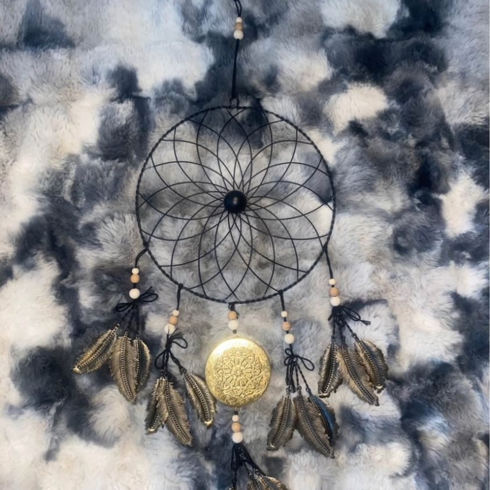 Black and Gold Dreamcatcher Wall Decor